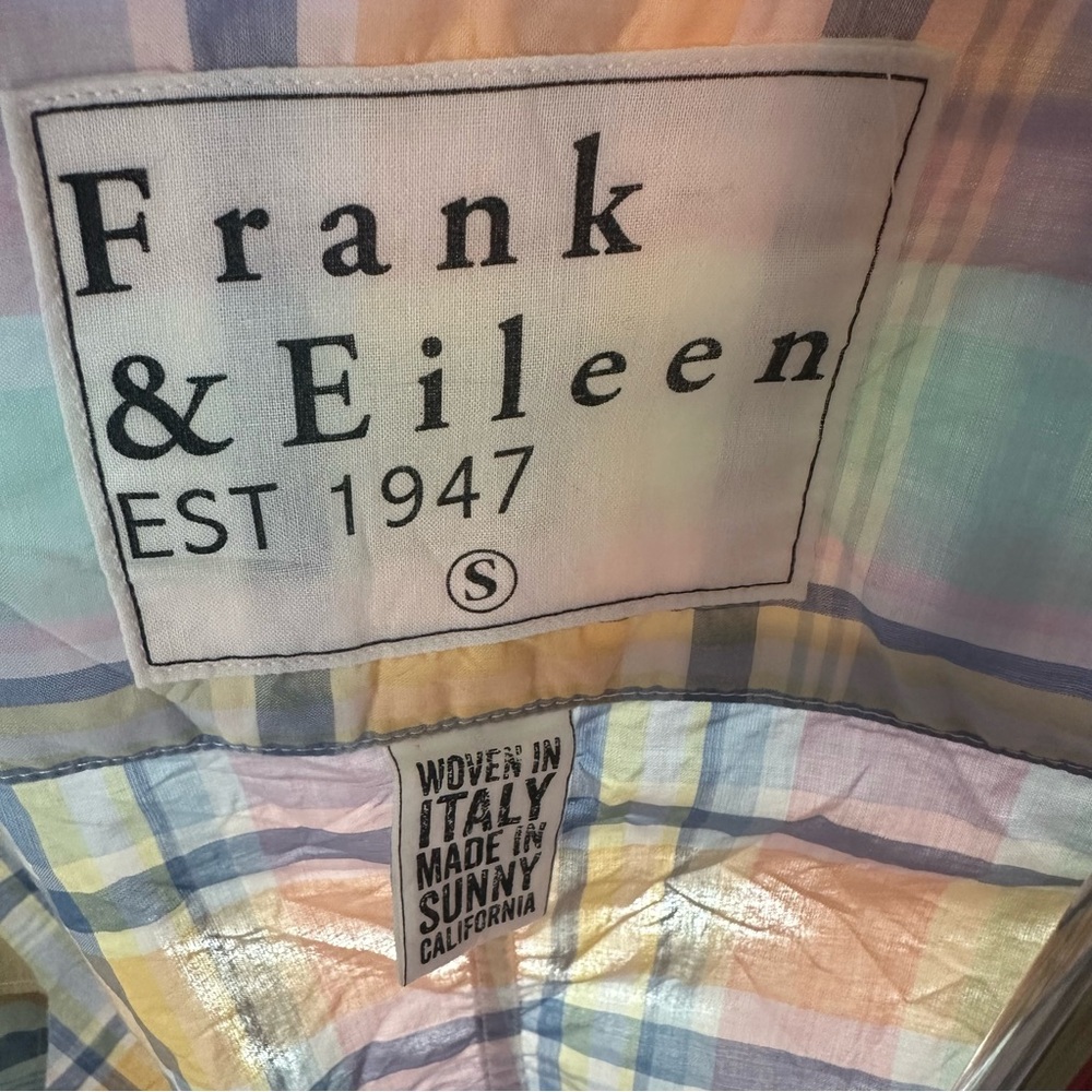 Frank & Eileen Pastel Plaid Preppy Button Down Shirt Size S 100% cotton - Picture 5 of 6